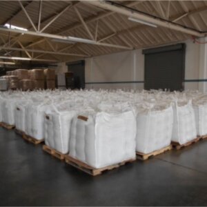 Chia loaded onto pallets in preparation for shipping
